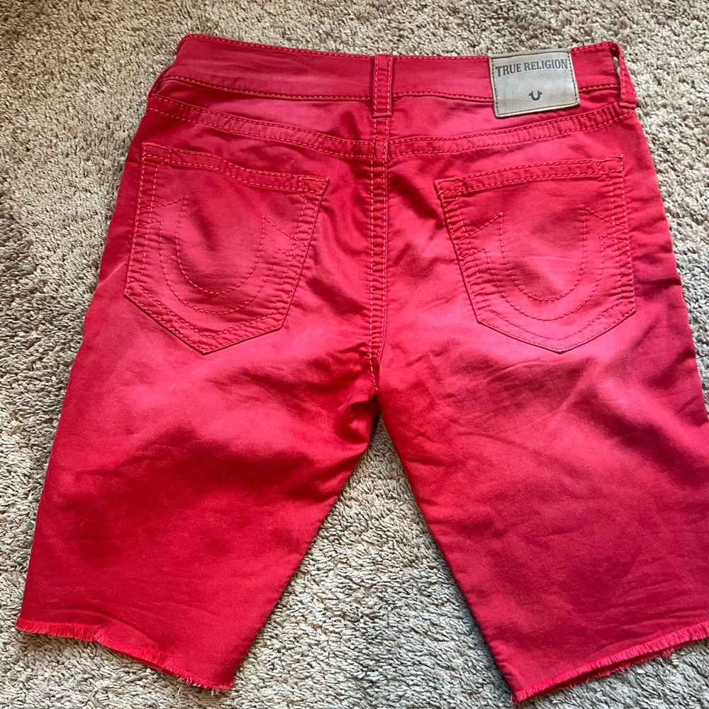 Red True Religion Shorts